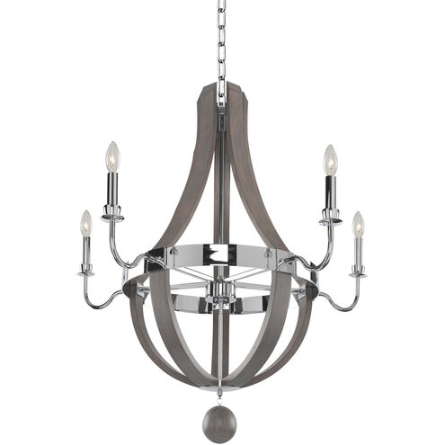 Sharlow 5 Light 31 inch Chrome Chandelier Ceiling Light